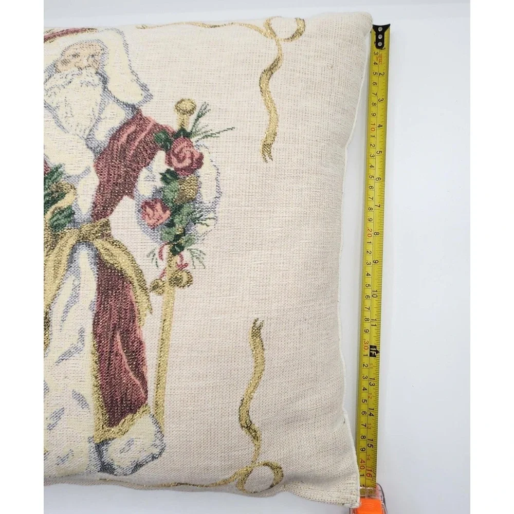 Vintage Needlepoint Christmas Santa Pillow Cover With Zipper 16